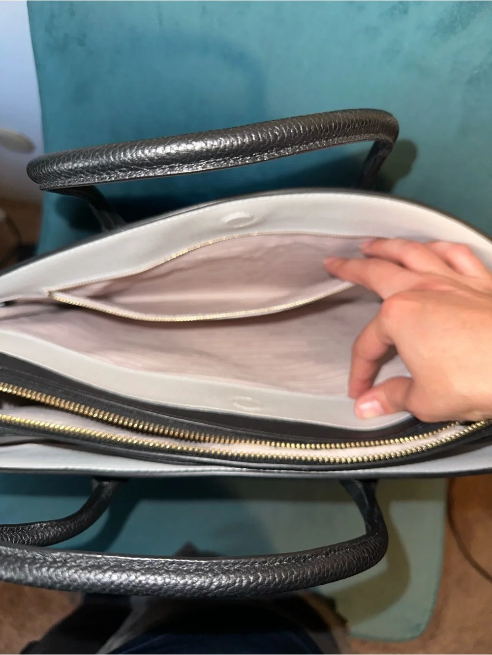 kate spade Black Pebbled Leather Laptop Tote